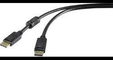 Renkforce DisplayPort Aansluitkabel DisplayPort-stekker, DisplayPort-stekker 0.50 m Zwart UHD 4K @ 60 Hz Vergulde steek