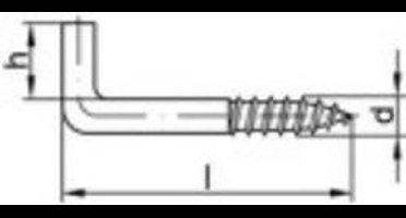 TOOLCRAFT 159595 Rechte schroefhaken 25 mm Galvanisch verzinkt staal 100 stuk(s)
