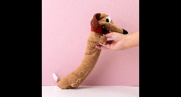 Warmtekussen - Teckel 59 cm - warmteknuffel - magnetronknuffel - opwarm knuffel - Bitten teckel