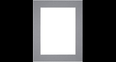 Passe-Partout Fotomaat 13x18 cm - Lijstmaat 24x30 cm - Grijs - Museumkarton - Fotolijst niet inbegrepen