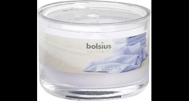 Bolsius gevuld geurglas met deksel fresh linen 63 x 90 mm