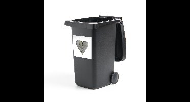 Container sticker Stenen - Gebroken hart Klikosticker - 40x40 cm - kliko sticker - weerbestendige containersticker