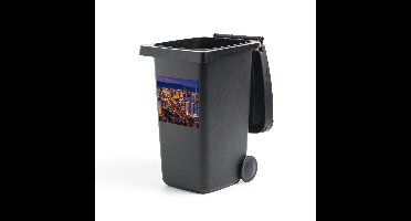 Container sticker Las Vegas (vierkant) - Las Vegas in de nacht - Verenigde Staten Klikosticker - 40x40 cm - kliko sticker - weerbestendige containersticker