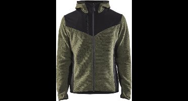 Blaklader Gebreid jack met softshell - Herfstgroen/Zwart - 2XS
