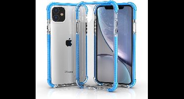 iPhone 11 / iPhone XR bumper case TPU + acryl - transparant blauw