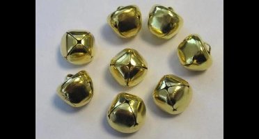 Kerst belletjes goudkleur 15 milimeter 8 Stuks (1 pak)