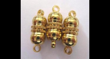 Magneetsluitingen bolvorm goudkleur 10 millimeter 3 Stuks