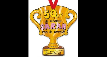 Paper Dreams Trofee met lint - Sarah 50 jaar - Kartonnen cadeau
