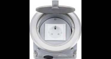 LEDmaxx 105628 1-voudig Vloerinbouw-contactdoos Kinderbeveiliging IP20 Aluminium