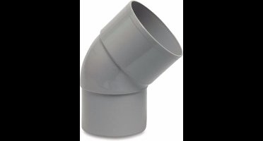 Bocht 45° PVC-U 70 mm lijmmof x verjonging grijs
