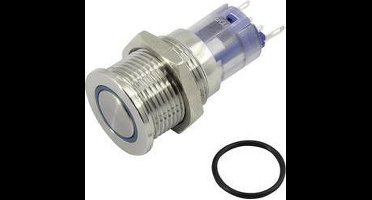 TRU COMPONENTS 1303028 LAS2GQPF-11E/B/12V/S/P Vandalismebestendige druktoets 48 V/DC 2 A 1x uit/(aan) Moment Blauw IP65