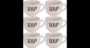12x Creme soepbekers van aardewerk 11 cm 510 ml - Keuken/kookbenodigdheden - Servies - Soep serveren - Soepbekers/soepkommen 1 stuks