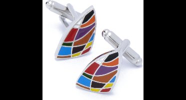 Manchetknopen - Zeil Meerkleurig Mozaiek