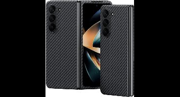 Hoesje Geschikt Voor Samsung Galaxy Fold 5 hoesje Carbon Fiber Slimcover Protective Cover zwart - Hoesje Hoesje Geschikt Voor Samsung Galaxy Fold 5 Silicone hoesje