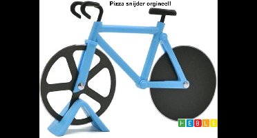*** Fiets Pizzames - Fiets Pizzasnijder - leuke pizzames - Komische mes - Pizza - Bakken - Blauw- top Cadeau - van Heble® ***