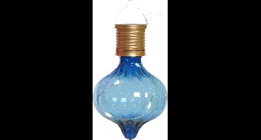 Lumineo solar hanglamp LED - 4x - Marrakech - kobalt blauw - kunststof - D8 x H12 cm