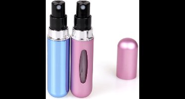 Lege Navulbare Fles voor Parfum - 5 ml Parfum Verstuiver - Draagbare Vloeibare Container voor Cosmetica op Reis - Mini Aluminium Spray - Zilver
