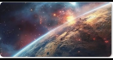 Muismat XXL 90x45 cm - Bureau onderlegger - Bureau mat Heelal - Sterren - Ruimte - Planeet - Bureaumat - Gaming mousepad xl - Bureaulegger groot - Computer deskmat - Geschikt voor Gaming Muis en Gaming PC set-up