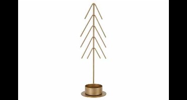 Theelichthouder Tree Goud 6x6xh21,3cm La Ngwerpig Metaal