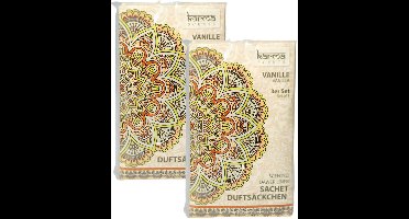 Home & Styling Geurzakjes Vanille geur - set 6x stuks - met ophanghaak - geurkaartjes/luchtverfrisser - kasthangers