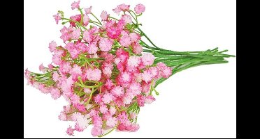 12 stuks gipskruid kunstbloemen - Real Touch kunstgipskruid boeket - DIY bloemboeketten arrangement voor bruiloft centerpieces en decoraties - Roze