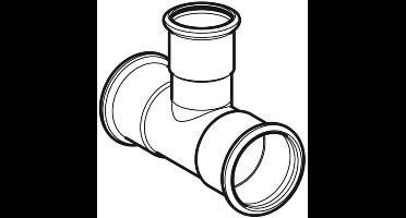 Geberit Mapress roestvrij staal T-stuk verloop (gas), DN 80 / 20 / 80, dø 88.9 mm, 34081