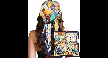 Zijde-achtige dameshoofddoek 70x70 cm - Multifunctionele vierkante sjaal - Te gebruiken als halsdoek, hoofddoek, haarband, riem of blouseaccessoire - Stijlvol zomeraccessoire