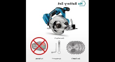 Accu Cirkelzaag - 125 mm Zaagblad - Handcirkelzaag - 0-45° Verstekzaag - Brushless Motor - Voor Hout - PVC - en Tegels - 10800RPM - Zonder Accu