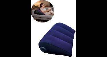 Opblaasbaar wigkussen met drukmechanisme, draagbaar driehoekig lichaamskussen, lichtgewicht houdingsondersteunend kussen, 48 cm, donkerblauw, 1 stuk