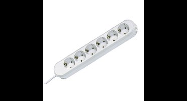 BACHMANN SMART stekkerdoos 6x geaard contact, wit, 3 m
