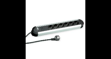 BACHMANN PRIMO stekkerdoos 6x geaard contact, aluminium, 1,75 m