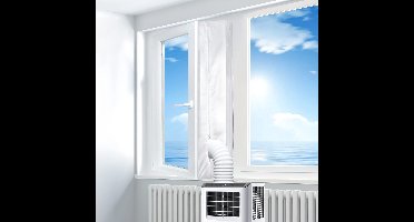 Raamafdichting Mobiele Airco 400cm - Universele Raamafdichtingskit - Warmteafvoer & Insectenwering - Zelfklevend Zonder Boren - Wit