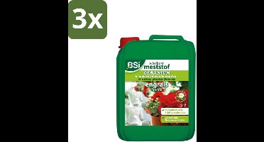 BSI – Geranium Vloeibare Meststof – Rijke Bloei & Sterke Groei – 5 L - Bulkverpakking - 3 stuks