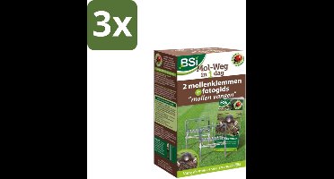 BSI – Schaarklem – Professioneel – Mollenbestrijding – Duopack - Bulkverpakking - 3 stuks