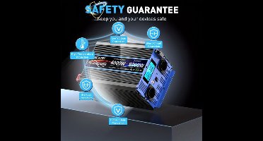 Power Inverter – Spanningsomvormer – Stroomomzetter – Omvormer 12V/24V – Zuivere Sinusgolf – 4000W Continu Vermogen – USB & Type-C Poorten – Overbelastingbescherming