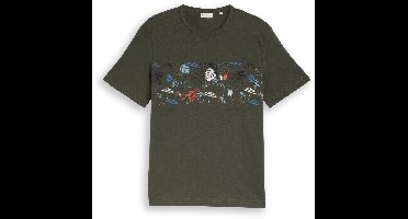 Tom Tailor - T-shirt met print - Maat XL - deep leaf green