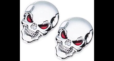 Alligemene Metalen Schedelstickers voor Voertuigen en Laptops - 2 stuks, Waterdicht en Decoratief - Geschikt voor Auto's, Motorfietsen, Vrachtwagens