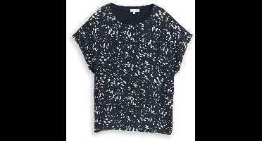 Tom Tailor - T-shirt in materiaalmix - Maat S - navy dot