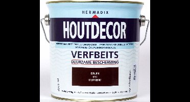 Hermadix Houtdecor Verfbeits dekkend  - 2,5 liter - 610 Bruin