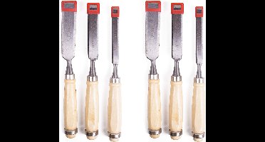 6x benson houtbeitel set - 3-delig - stevige houten greep