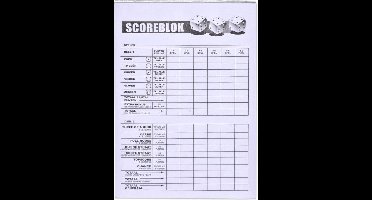 2x Scoreblok Yahtzee - inclusief 12 dobbelstenen - dobbelspel