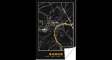 Poster Namur - Goud - Kaart - Stadskaart - Plattegrond - 20x30 cm