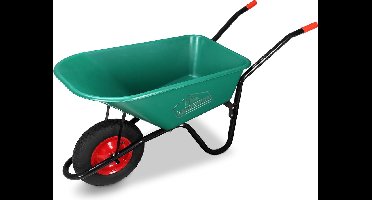 Gardebruk Kruiwagen - 100l Kunststof Kuip Belastbaar tot 250kg - Groen