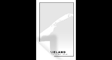 Muurstickers - Sticker Folie - Eiland - Kaart - Vlieland - Plattegrond - Stadskaart - 20x30 cm - Plakfolie - Muurstickers Kinderkamer - Zelfklevend Behang - Zelfklevend behangpapier - Stickerfolie