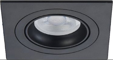 LED inbouwspot Hassan -Vierkant Zwart -Extra Warm Wit -Dimbaar -3W -Philips LED