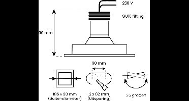 Premium Inbouwspot Detlef Goud, Zwart Dubbele verdiepte ronde spot Koel Wit (4000K) Met Philips LED
