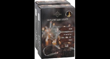 Svenska Living kerstverlichting - 2x - warm wit - vlam - 10 leds- 100cm