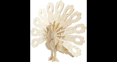 3D Puzzel, pauw, afm 10x20,5x17,5 cm, 1 stuk