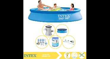 Intex Easy Set Zwembad - Opblaaszwembad - 305x61 cm - Inclusief Afdekzeil, Onderhoudspakket, Filter en Stofzuiger