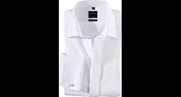 OLYMP Luxor modern fit overhemd - smoking overhemd - wit - gladde stof met Kent kraag - Strijkvrij - Boordmaat: 37